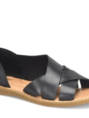 b.o.c. Black Crisscross Flat Sandals